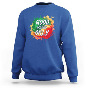 Good Vibes Only Rasta Reggae Jamaica Sweatshirt TS09 Royal Blue Print Your Wear