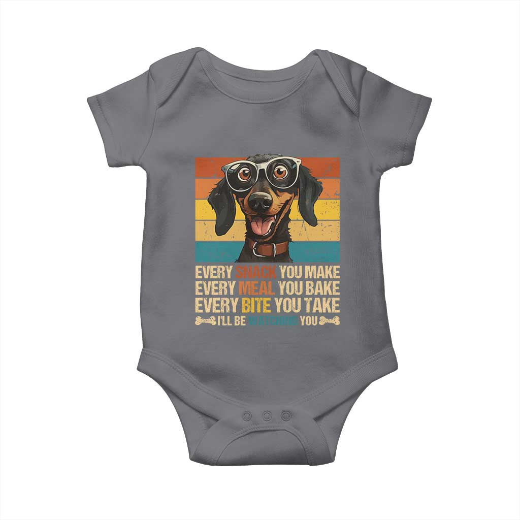 Funny Dog Lover Baby Onesie I'll Be Watching You TS09 Charcoal Print Your Wear
