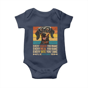 Funny Dog Lover Baby Onesie I'll Be Watching You TS09 Navy Print Your Wear