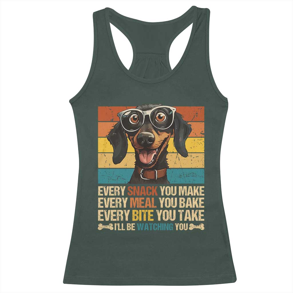 Funny Dog Lover Racerback Tank Top I'll Be Watching You TS09 Dark Forest Green Print Your Wear