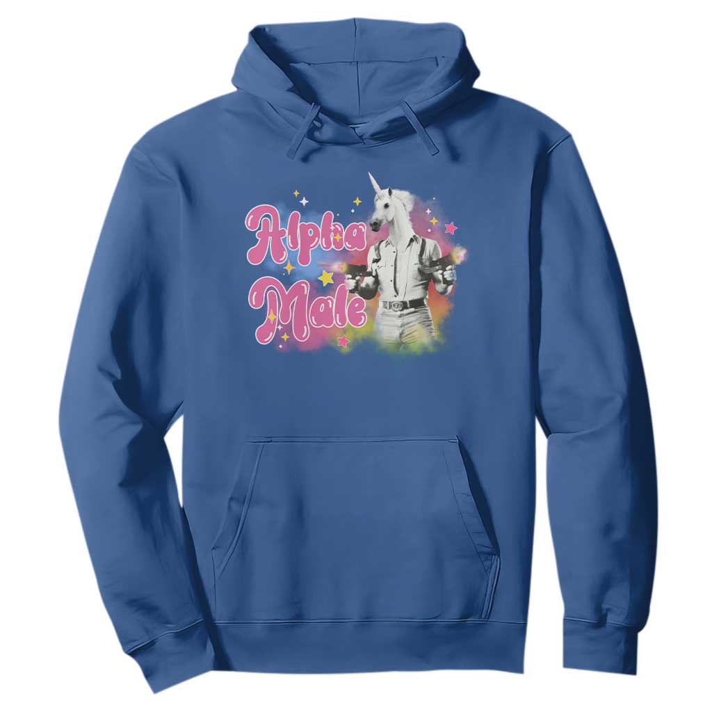Funny Alpha Male Unicorn Hoodie TS09 Royal Blue Print Your Wear