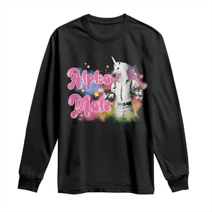 Funny Alpha Male Unicorn Long Sleeve Shirt TS09 Black Print Your Wear