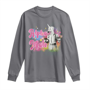 Funny Alpha Male Unicorn Long Sleeve Shirt TS09 Charcoal Print Your Wear