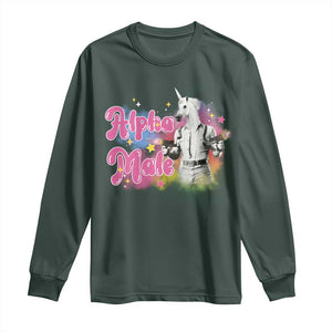 Funny Alpha Male Unicorn Long Sleeve Shirt TS09 Dark Forest Green Print Your Wear