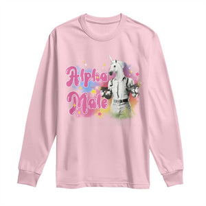 Funny Alpha Male Unicorn Long Sleeve Shirt TS09 Light Pink Print Your Wear