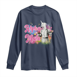 Funny Alpha Male Unicorn Long Sleeve Shirt TS09 Navy Print Your Wear