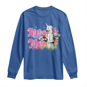 Funny Alpha Male Unicorn Long Sleeve Shirt TS09 Royal Blue Print Your Wear