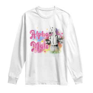 Funny Alpha Male Unicorn Long Sleeve Shirt TS09 White Print Your Wear