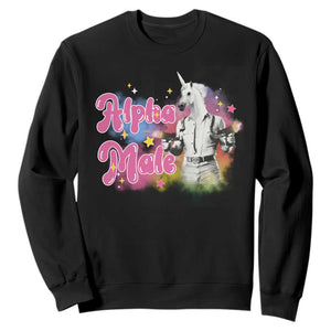 Funny Alpha Male Unicorn Sweatshirt TS09 Black Print Your Wear