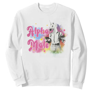 Funny Alpha Male Unicorn Sweatshirt TS09 White Print Your Wear