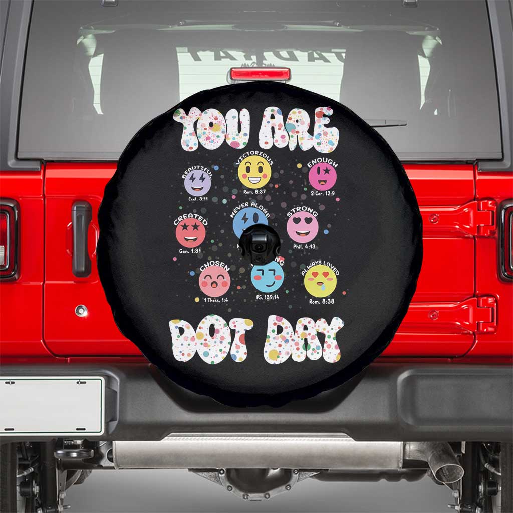 Christian Hippie Face You Are Dot Day Spare Tire Cover TS09 Black Print Your Wear