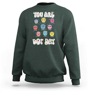 Christian Hippie Face You Are Dot Day Sweatshirt TS09 Dark Forest Green Print Your Wear