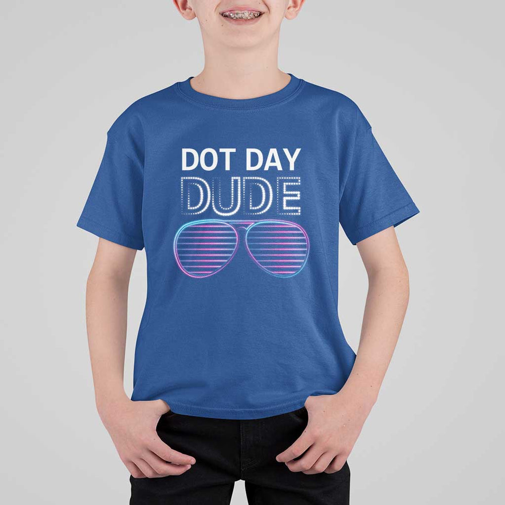 Dot Day Dude T Shirt For Kid Cool Dot Sunglass TS09 Royal Blue Print Your Wear
