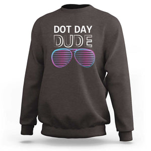 Dot Day Dude Sweatshirt Cool Dot Sunglass TS09 Dark Chocolate Print Your Wear