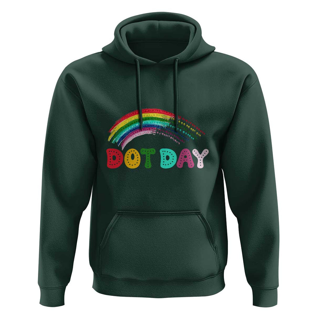 Rainbow Happy Dot Day Hoodie TS09 Dark Forest Green Print Your Wear
