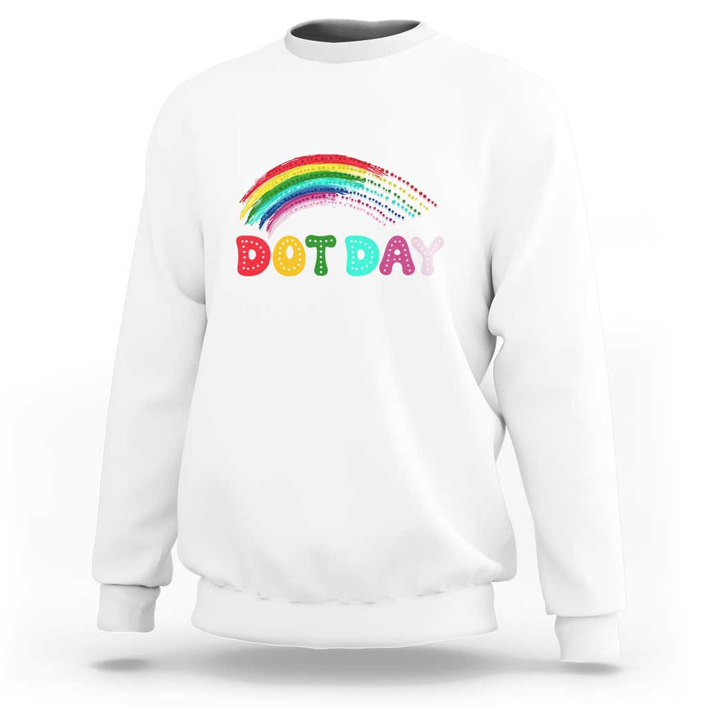 Rainbow Happy Dot Day Sweatshirt TS09 White Print Your Wear