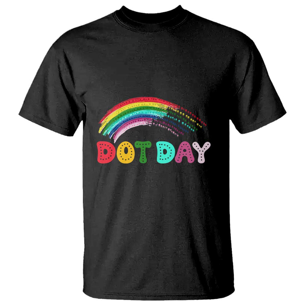 Rainbow Happy Dot Day T Shirt TS09 Black Print Your Wear