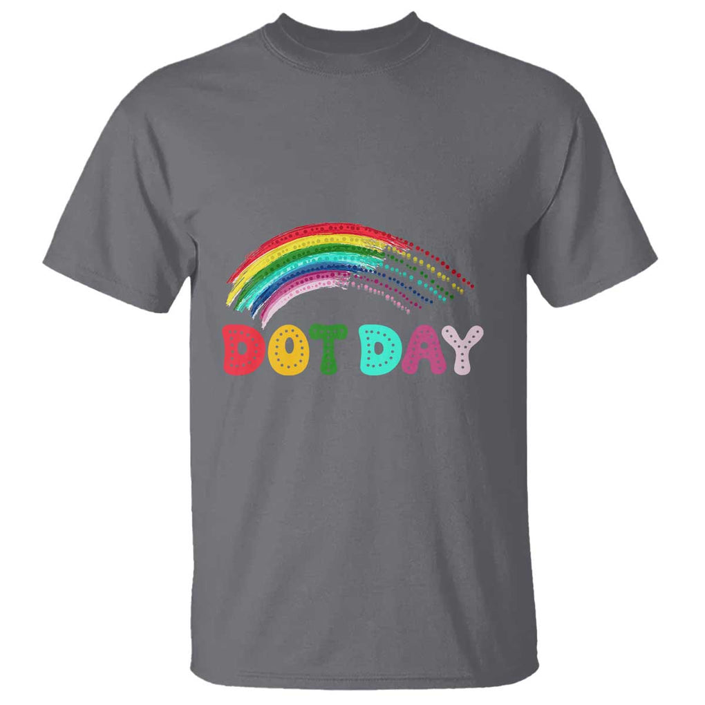 Rainbow Happy Dot Day T Shirt TS09 Charcoal Print Your Wear