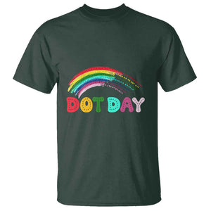 Rainbow Happy Dot Day T Shirt TS09 Dark Forest Green Print Your Wear