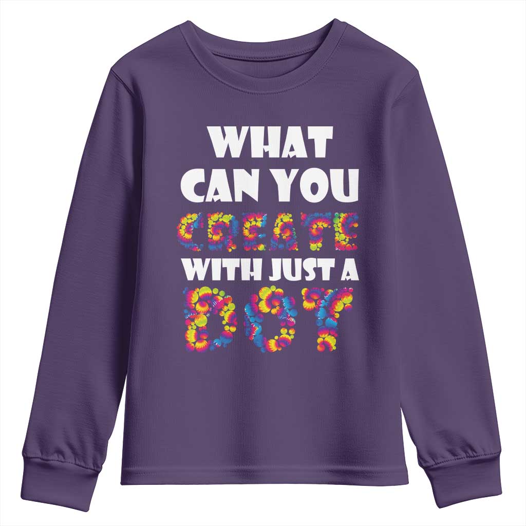 Happy Dot Day Youth Sweatshirt What Can You Create With Just A Dot TS09 Purple Print Your Wear