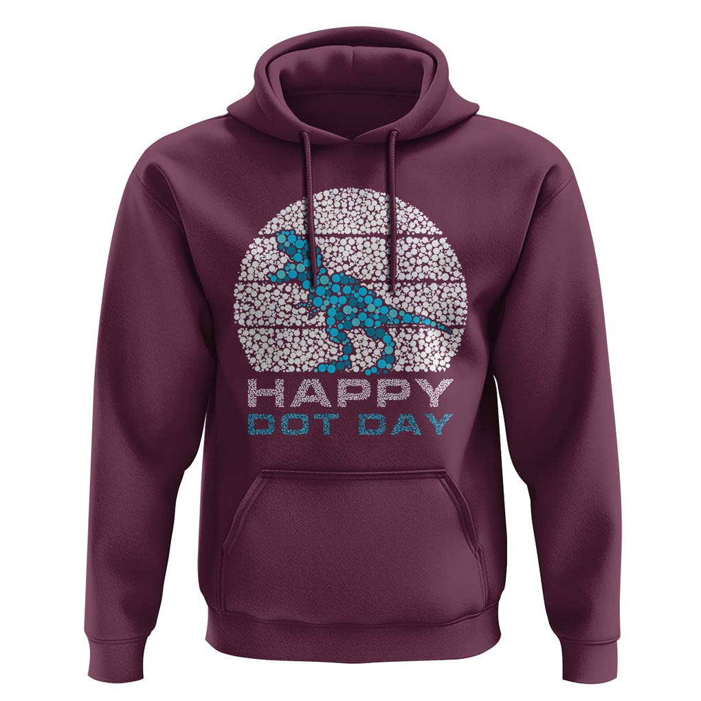 Happy Dot Day Funny Dinosaur Hoodie TS09 Maroon Print Your Wear