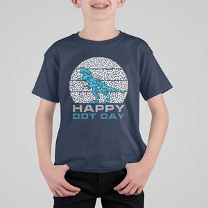 Happy Dot Day Funny Dinosaur T Shirt For Kid TS09 Navy Print Your Wear
