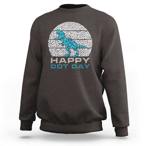 Happy Dot Day Funny Dinosaur Sweatshirt TS09 Dark Chocolate Print Your Wear