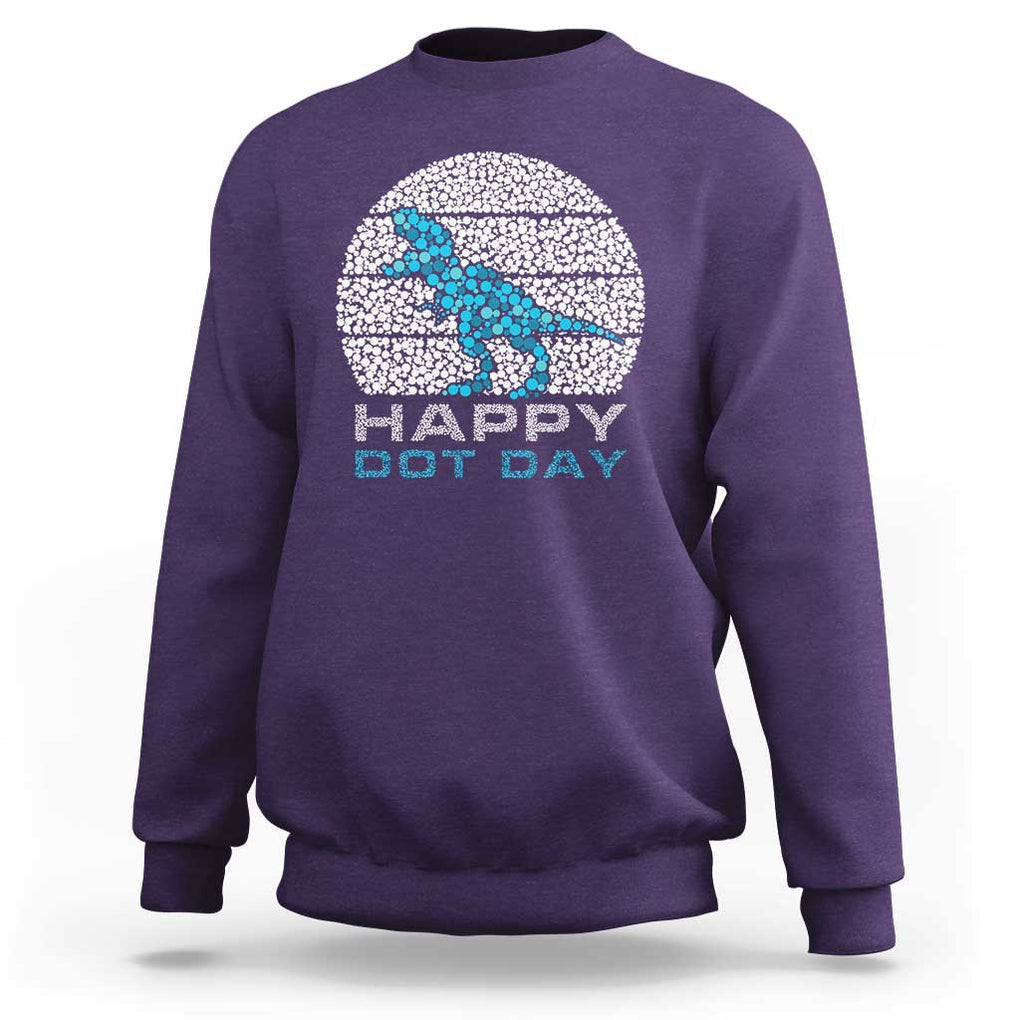 Happy Dot Day Funny Dinosaur Sweatshirt TS09 Purple Print Your Wear