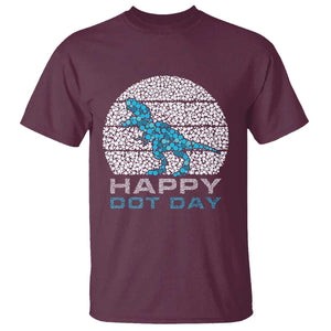 Happy Dot Day Funny Dinosaur T Shirt TS09 Maroon Print Your Wear