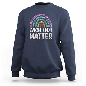 Happy Dot Day Sweatshirt Each Dot Matters Polka Dot Rainbow TS09 Navy Print Your Wear