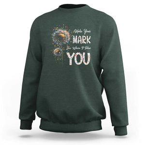 Dot Day Sweatshirt Make Your Mark And See Where It Takes TS09 Dark Forest Green Print Your Wear