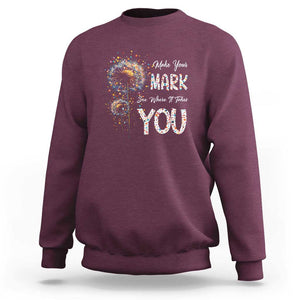 Dot Day Sweatshirt Make Your Mark And See Where It Takes TS09 Maroon Print Your Wear