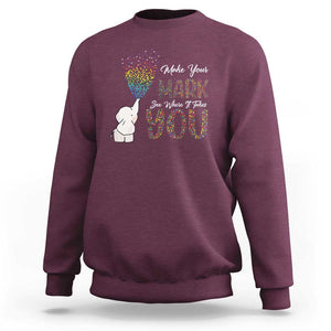 Dot Day Sweatshirt Make Your Mark And See Where It Takes Cute Elephant TS09 Maroon Print Your Wear