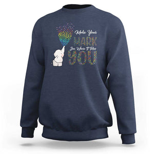 Dot Day Sweatshirt Make Your Mark And See Where It Takes Cute Elephant TS09 Navy Print Your Wear