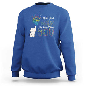 Dot Day Sweatshirt Make Your Mark And See Where It Takes Cute Elephant TS09 Royal Blue Print Your Wear