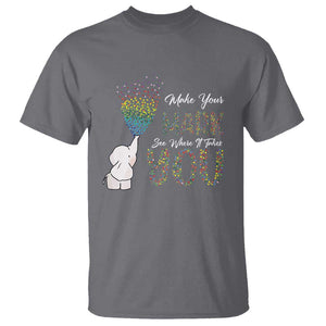 Dot Day T Shirt Make Your Mark And See Where It Takes Cute Elephant TS09 Charcoal Print Your Wear