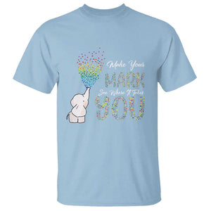 Dot Day T Shirt Make Your Mark And See Where It Takes Cute Elephant TS09 Light Blue Print Your Wear