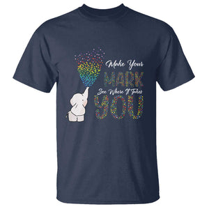 Dot Day T Shirt Make Your Mark And See Where It Takes Cute Elephant TS09 Navy Print Your Wear