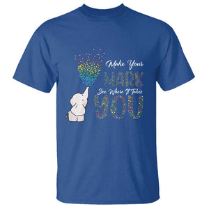 Dot Day T Shirt Make Your Mark And See Where It Takes Cute Elephant TS09 Royal Blue Print Your Wear