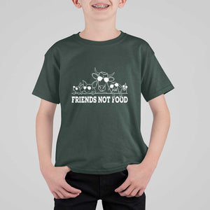 Vegetarian T Shirt For Kid Friends Not Food TS09 Dark Forest Green Print Your Wear