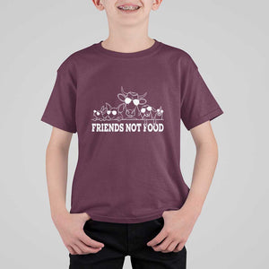 Vegetarian T Shirt For Kid Friends Not Food TS09 Maroon Print Your Wear