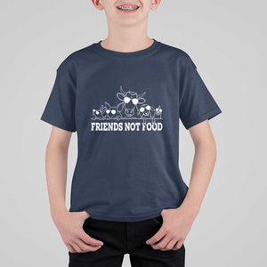 Vegetarian T Shirt For Kid Friends Not Food TS09 Navy Print Your Wear