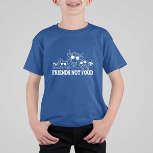 Vegetarian T Shirt For Kid Friends Not Food TS09 Royal Blue Print Your Wear