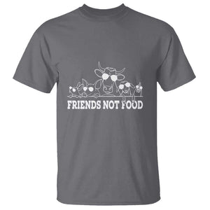 Vegetarian T Shirt Friends Not Food TS09 Charcoal Print Your Wear