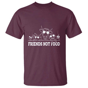 Vegetarian T Shirt Friends Not Food TS09 Maroon Print Your Wear