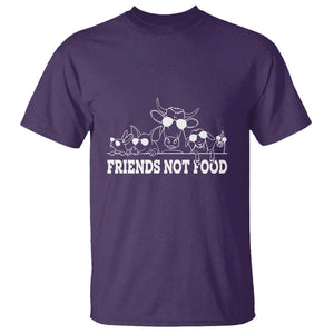 Vegetarian T Shirt Friends Not Food TS09 Purple Print Your Wear