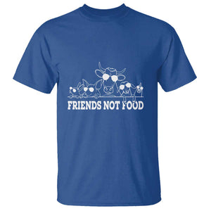 Vegetarian T Shirt Friends Not Food TS09 Royal Blue Print Your Wear