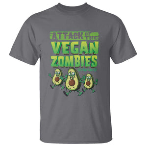 Halloween Vegetarian T Shirt Attack of the Vegan Zombies TS09 Charcoal Print Your Wear