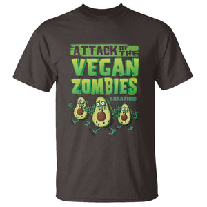 Halloween Vegetarian T Shirt Attack of the Vegan Zombies TS09 Dark Chocolate Print Your Wear