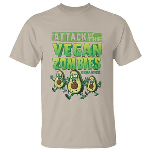 Halloween Vegetarian T Shirt Attack of the Vegan Zombies TS09 Sand Print Your Wear